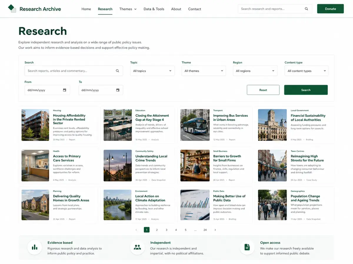 Anonymous research archive website